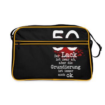fünfzigster Geburtstag - Retro Tasche - Schwarz/Gold - Vorne