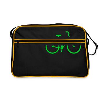 Fahrrad grün Bike Geschenk Mountainbike - Retro Tasche - Schwarz/Gold - Vorne