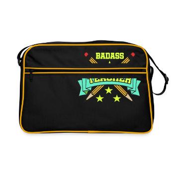Teacher Teacher School Teaching Teacher Teacher Students. - Retro Bag - black/gold - Front