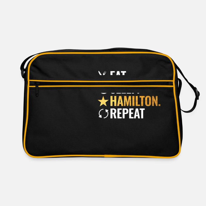 Eat Sleep Hamilton Repeat - Retro Bag - black/gold