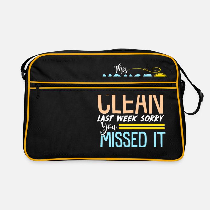 Lustiges sauberes Haus Retro Tasche