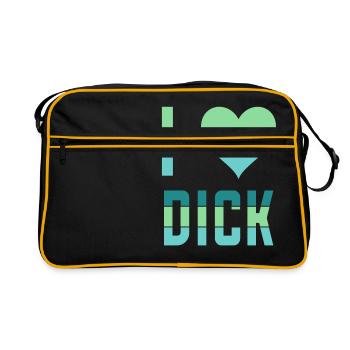 J'aime (coeur) bite - Sac Retro - noir/or - Devant