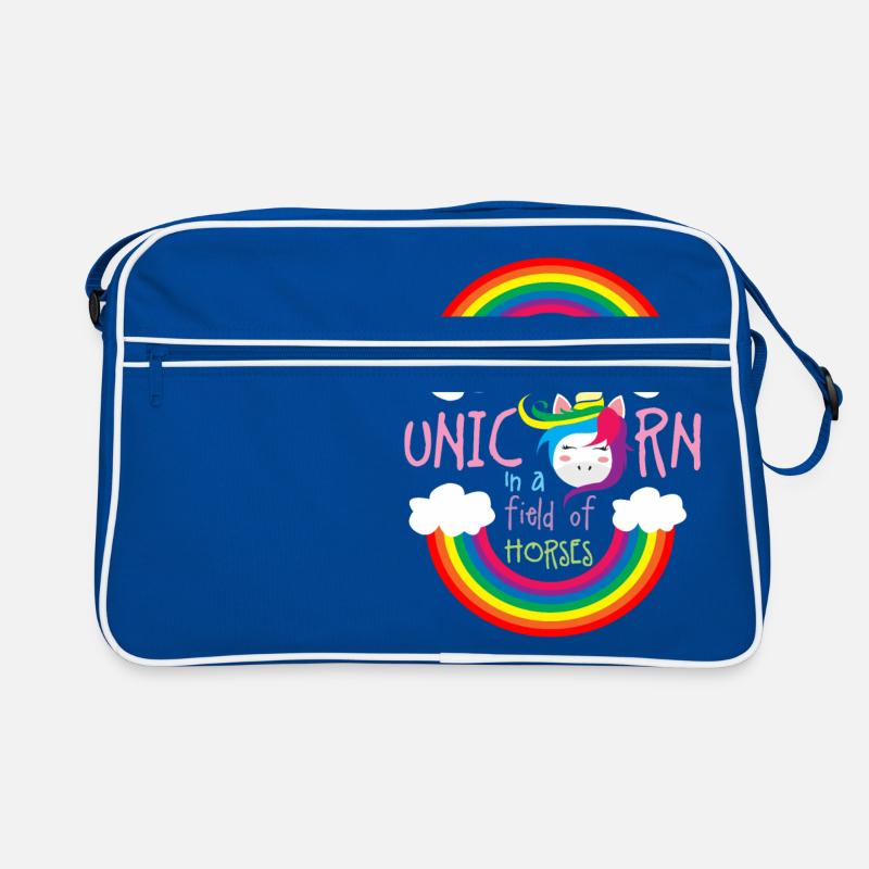 Sei ein Regenbogen-Einhorn Retro Tasche