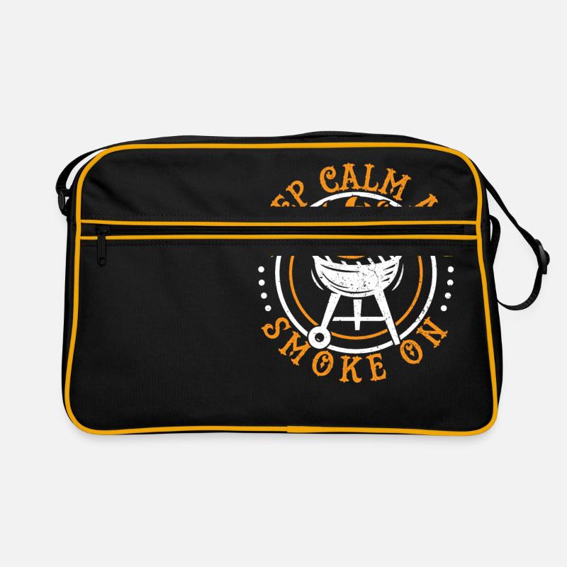 Keep calm and smoke on Retro Tasche