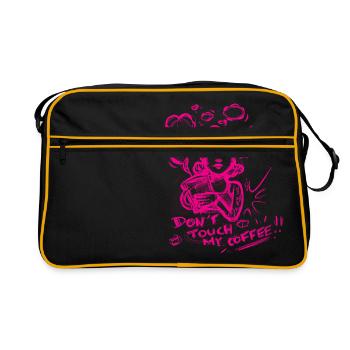 Do not touch my coffee! - Retro Bag - black/gold - Front