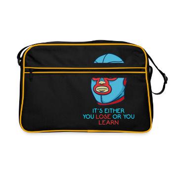 Either you lose or you learn - Retro Bag - black/gold - Front