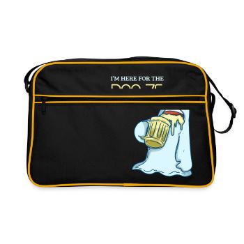 BOO - Geist - Gespenst - Bier - Party - Feiern - Retro Tasche - Schwarz/Gold - Vorne