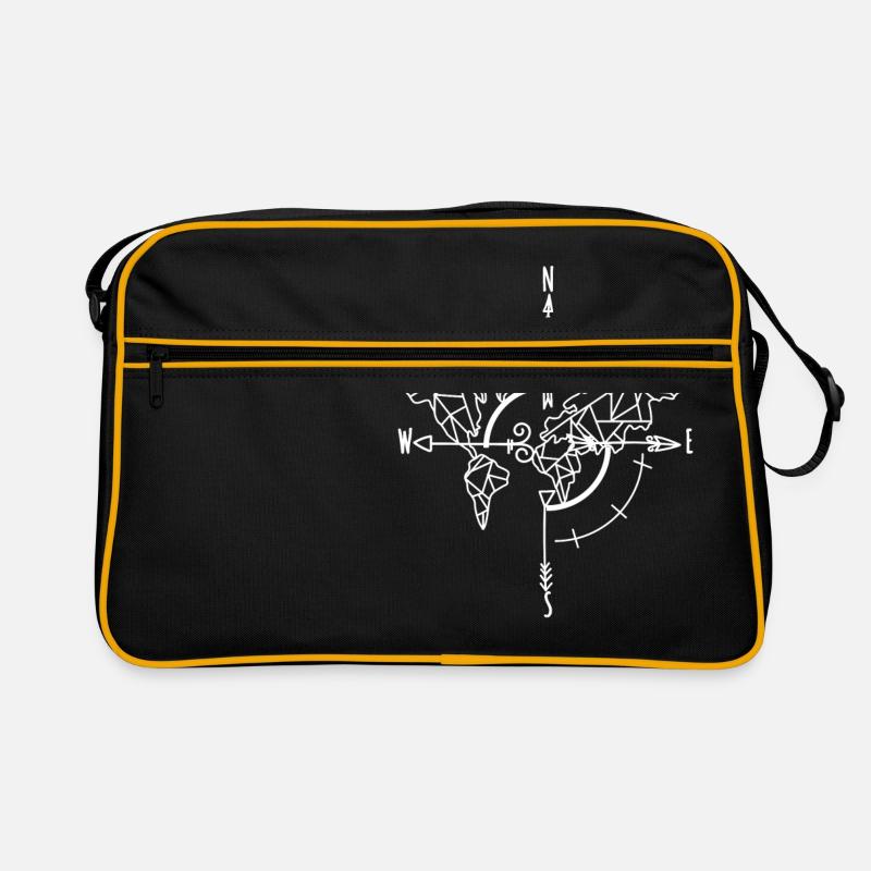 Directions Map World Map Compass Retro Bag