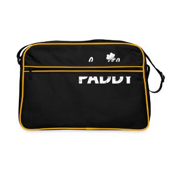 Drinking St.Patrick's Day Here To Paddy Shamrock - Retro Tasche - Schwarz/Gold - Vorne