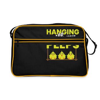 Funny Easter Hanging With My Peeps Cute Chicks - Retro Bag - black/gold - Front