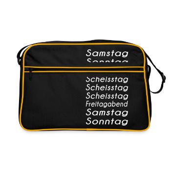 Funny sayings weekdays fucking monday gift - Retro Bag - black/gold - Front