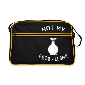 Lama drôle mignon - Sac Retro - noir/or - Devant