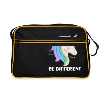Be Different Unicorn - Retro Bag - black/gold - Front