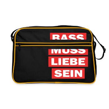 La basse doit être l'amour - la musique techno electro - Sac Retro - noir/or - Devant