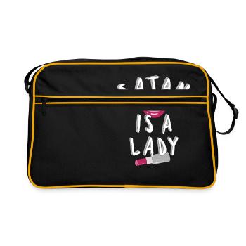 Satanic Satanic femmes drôles est un rouge à lèvres Lady Lips - Sac Retro - noir/or - Devant