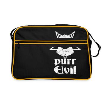 Satanic Cat Purr Mal Pentagramme 666 athée - Sac Retro - noir/or - Devant