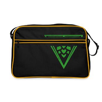 Hops Logo - Hopfendolde, blossom of the hop plant - Retro Bag - black/gold - Front