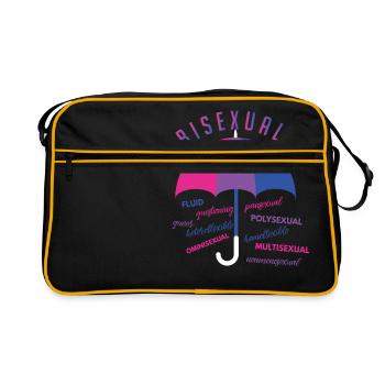 Bisexual T-Shirt - Bisexual - Bi - LGBT - CSD - Retro Bag - black/gold - Front