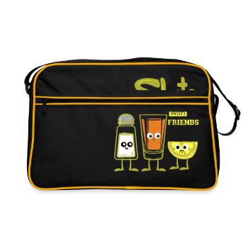 Shots with Friends - Retro Tasche - Schwarz/Gold - Vorne