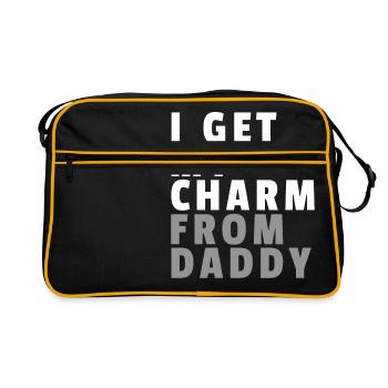 Je reçois mon charme de papa cadeau bébé Body bébé - Sac Retro - noir/or - Devant