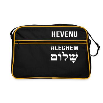 Shalom hevenu cadeau juif t-shirt hébreu - Sac Retro - noir/or - Devant