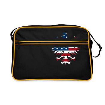 Cadeau de T-Shirt drapeau polonais Eagle USA - Sac Retro - noir/or - Devant