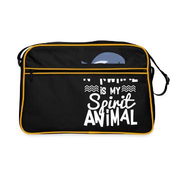 Cute Narwhal is My Spirit Animal T Shirt - Retro Bag - black/gold - Front