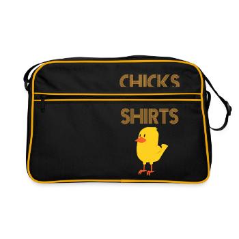 Chick - Chicks - Shirt - T-Shirt - Gift - Retro Bag - black/gold - Front