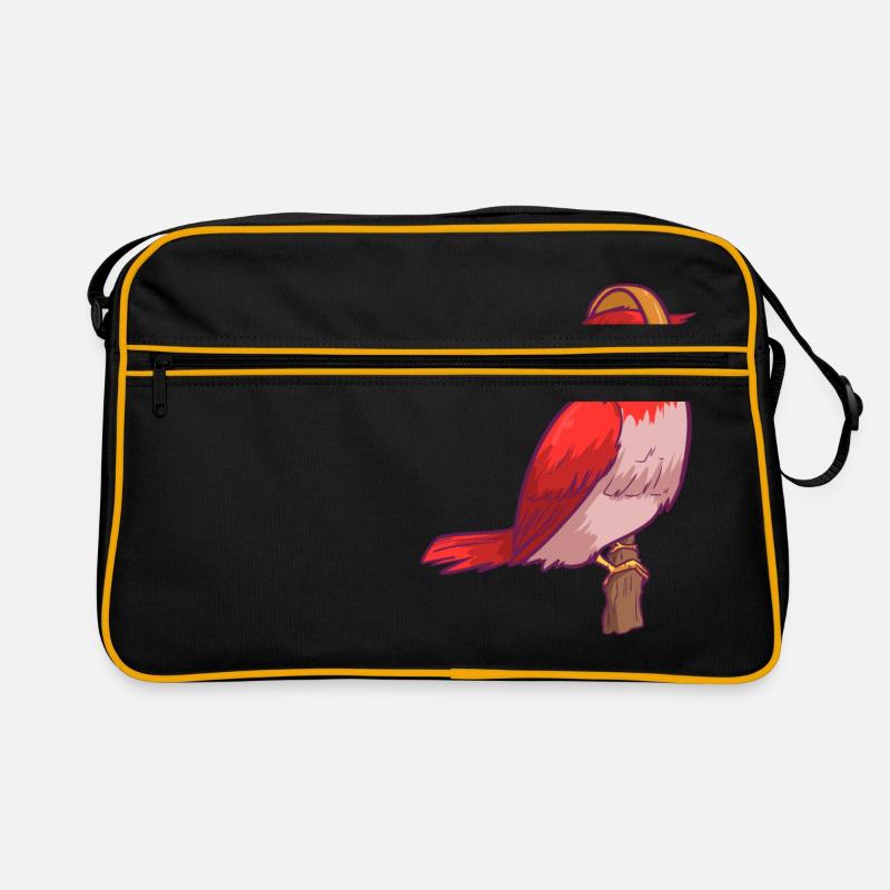 Musik - Leben - Vogel mit Kopfhörer Retro Tasche