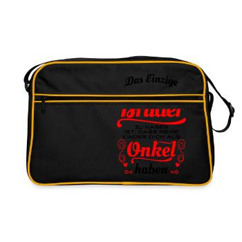 Great Brother, Great Uncle - Gift - Retro Bag - black/gold - Front