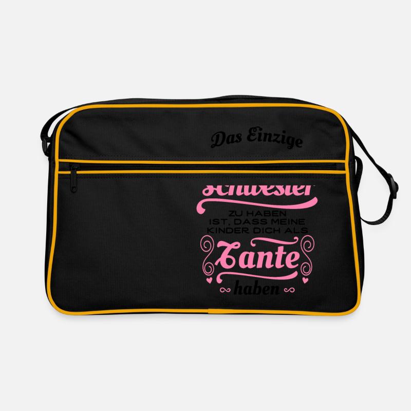 Tolle Schwester, tolle Tante - Geschenk Retro Tasche
