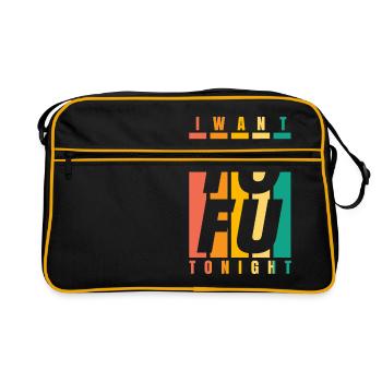 I Want ToFu Tonight Gift Vegan Vegan Shirt - Retro Bag - black/gold - Front