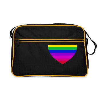 Herz - Farbig - Einheitsherz - Geschenk - Romantik - Retro Tasche - Schwarz/Gold - Vorne