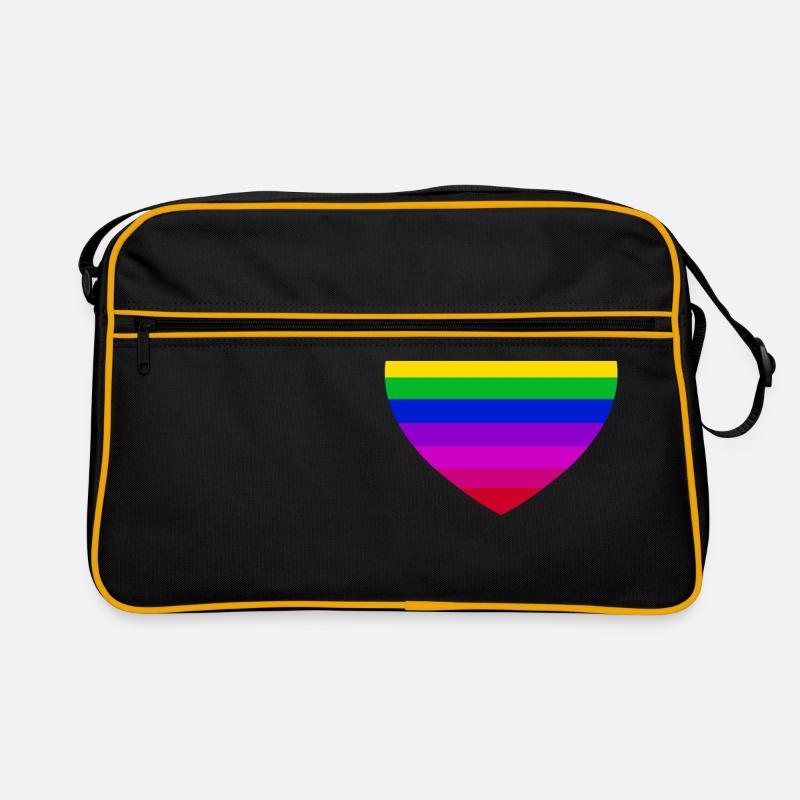 Herz - Farbig - Einheitsherz - Geschenk - Romantik - Retro Tasche - Schwarz/Gold