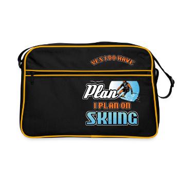 Retirement Plan On Skiing - Retro Bag - black/gold - Front