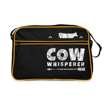 Vache Whisperer cadeau vache Whisperer vaches paysan - Sac Retro - noir/or - Devant