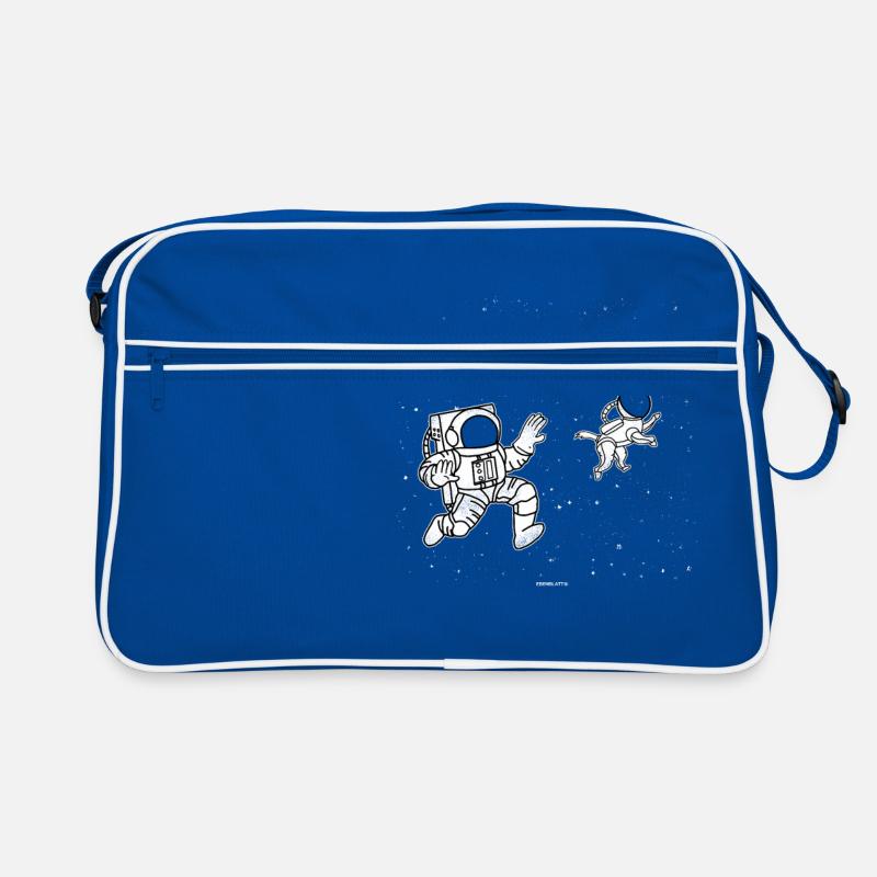 Astronaut Hund Geschenk Retro Tasche