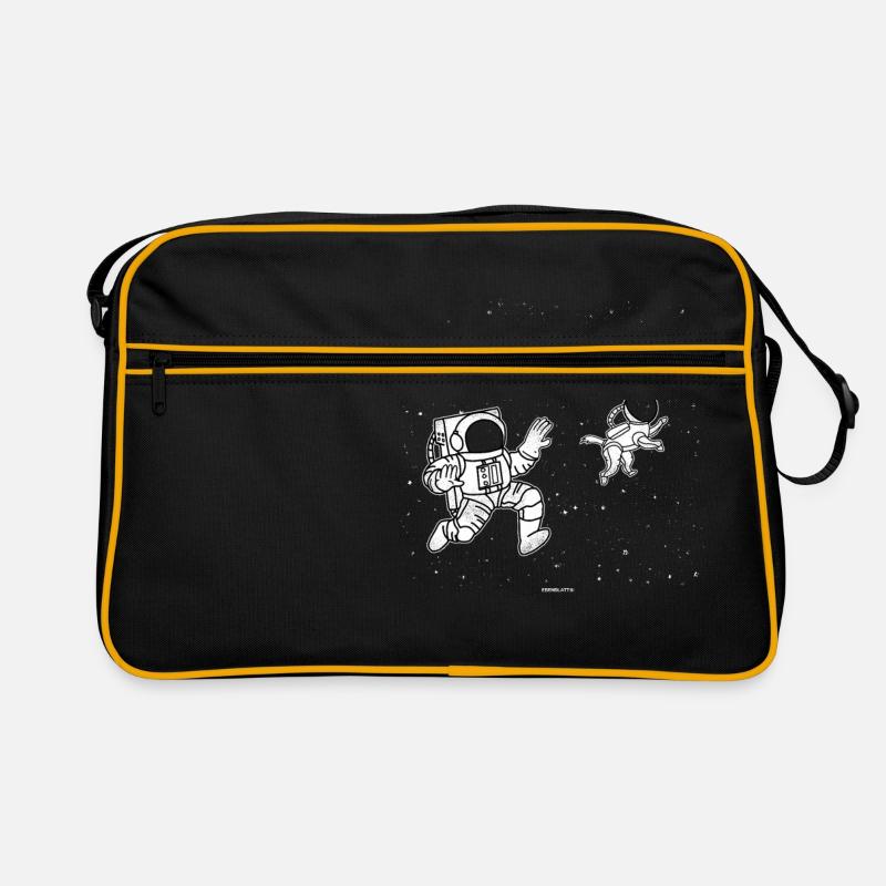 Astronaut Hund Geschenk Retro Tasche