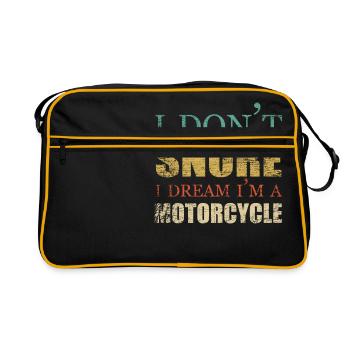 I am a motorcycle snoring gift - Retro Bag - black/gold - Front