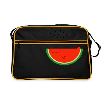 Watermelon Whale - Retro Tasche - Schwarz/Gold - Vorne