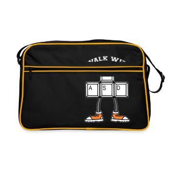 Je marche avec WASD - Marcher - Courir - Sac Retro - noir/or - Devant