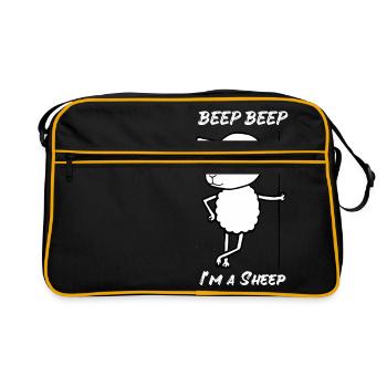 Mouton, bip beep, je, mouton, lunettes soleil, frais - Sac Retro - noir/or - Devant