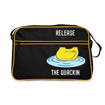 Release the Quackin squeaky duckling duck - Retro Bag - black/gold - Front