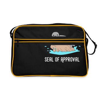 Sceau, pouces haut, sceau, approuver, cadeau, drôle - Sac Retro - noir/or - Devant
