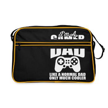 Ich bin ein Videospieler-Papa.. - Geschenk - Retro Tasche - Schwarz/Gold - Vorne