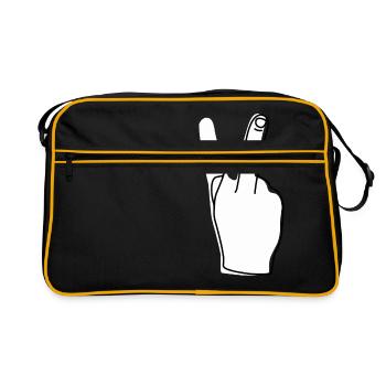 Donner le doigt - Provocateur sarcastique - Sac Retro - noir/or - Devant