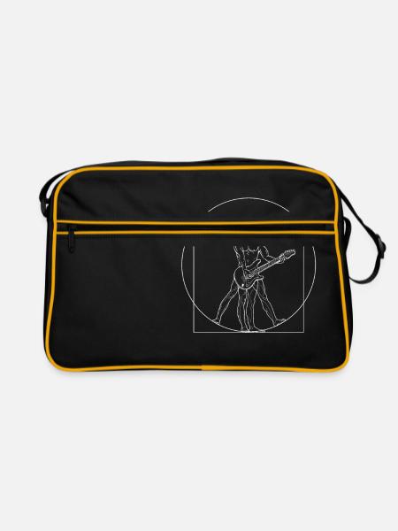 Guitare cadeau de joueur de guitare drôle - Sac Retro - noir/or - Devant