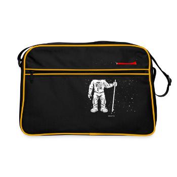 Astronaut LGTB Pride / Schwule / Geschenk - Retro Tasche - Schwarz/Gold - Vorne