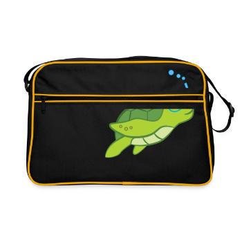 Turtle - Turtle Lover - Turtles - Retro Bag - black/gold - Front