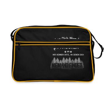 Leg Dich Niemals Frauchen - Retro Tasche - Schwarz/Gold - Vorne